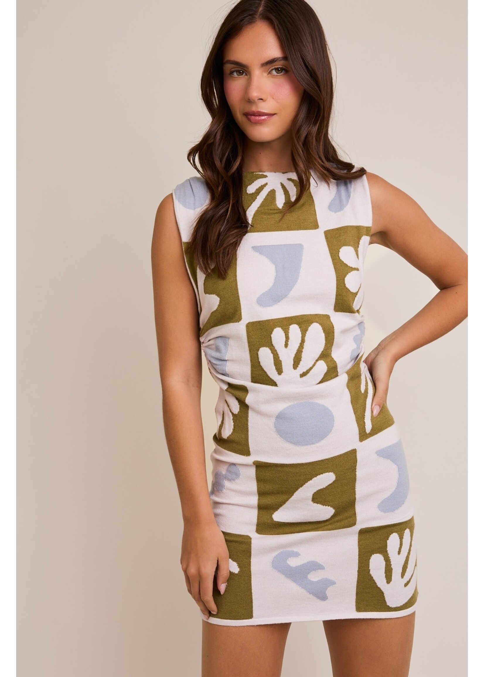 Le Lis Sleeveless Cowl Neck Sweater Mini Dress - IWD5566