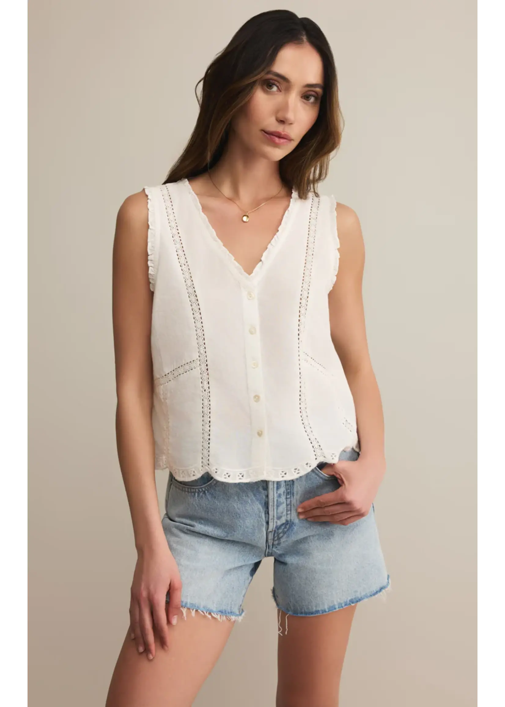 Tomi Embroidered Tank - ZT253177 - Meo's Suite