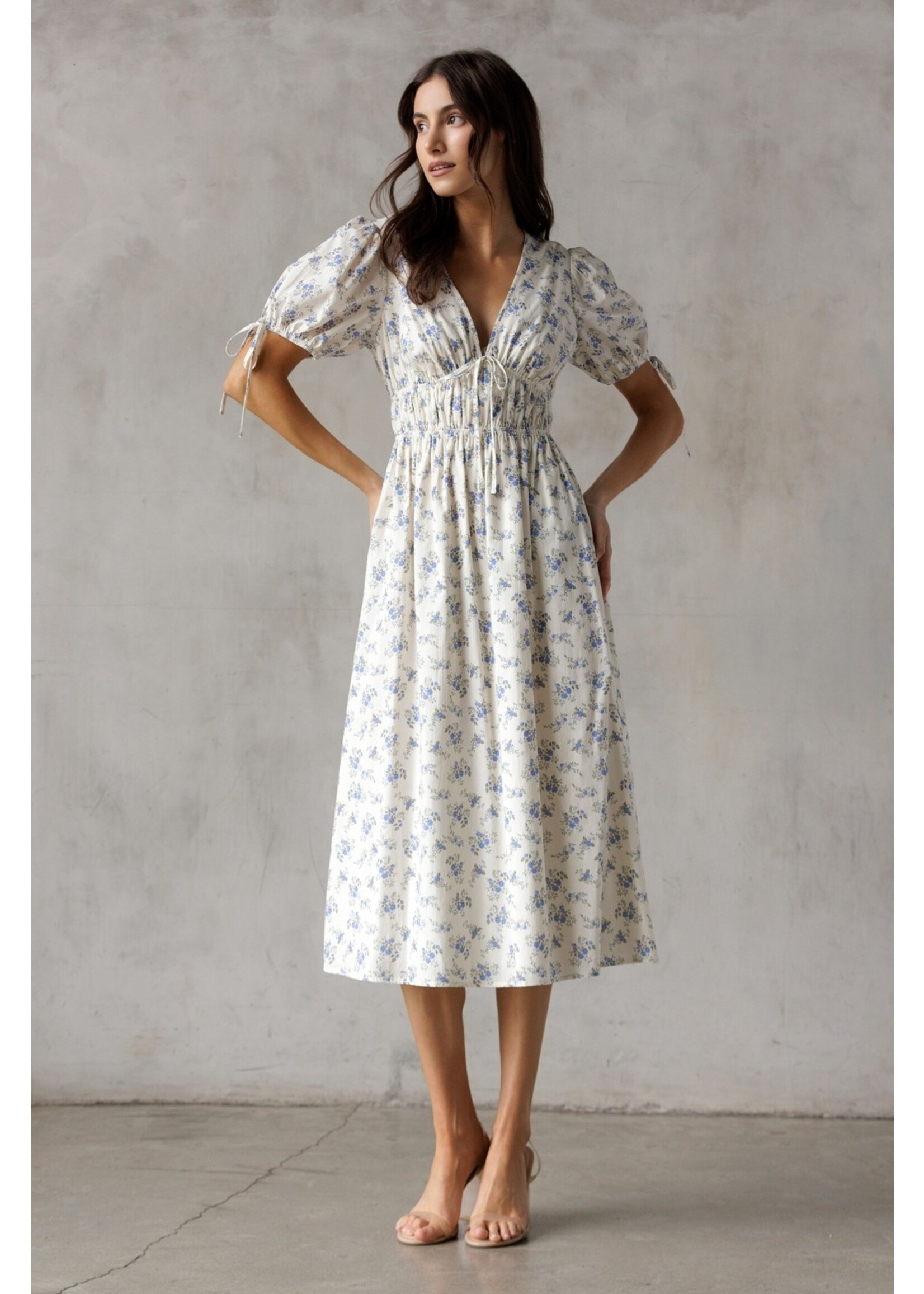 Storia Deep V Midi Dress - JD7575