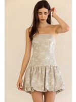 Storia Strapless Floral Bubble Mini Dress - JD9159