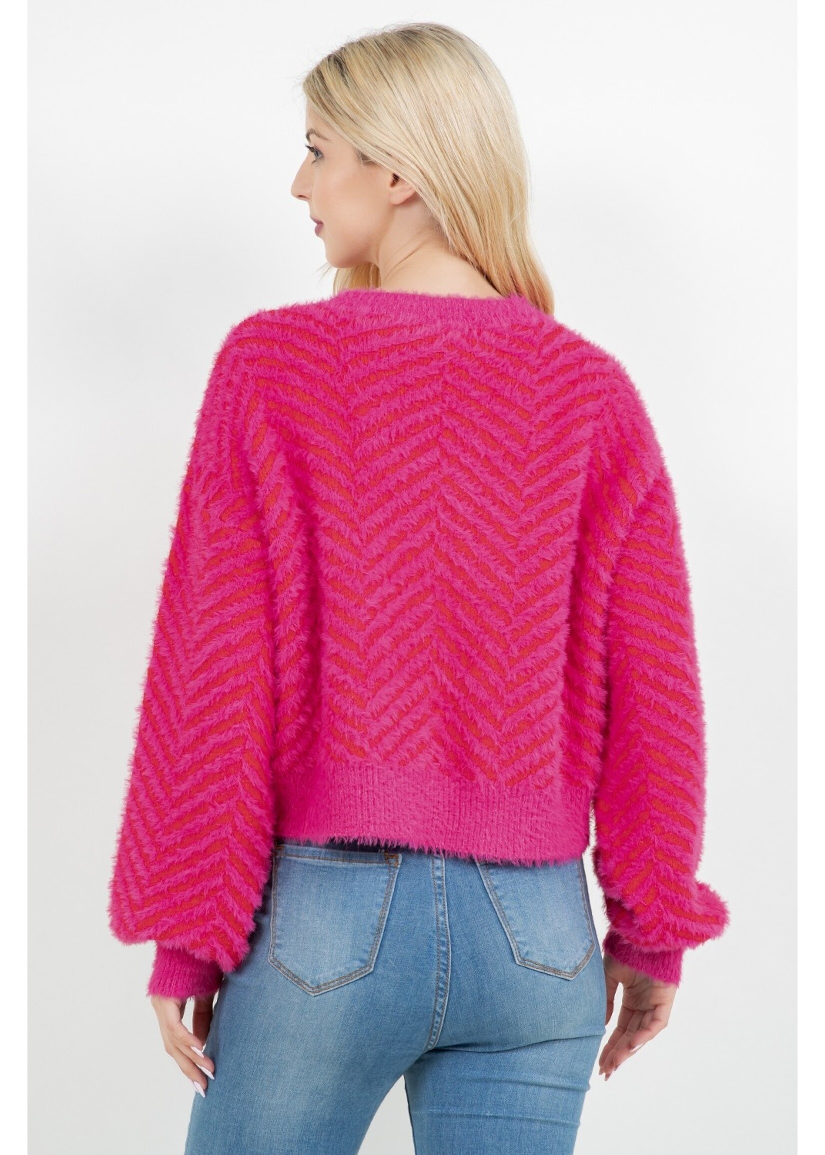 Dreamers ZigZag Fluffy Stripe Sweater - K5406-B