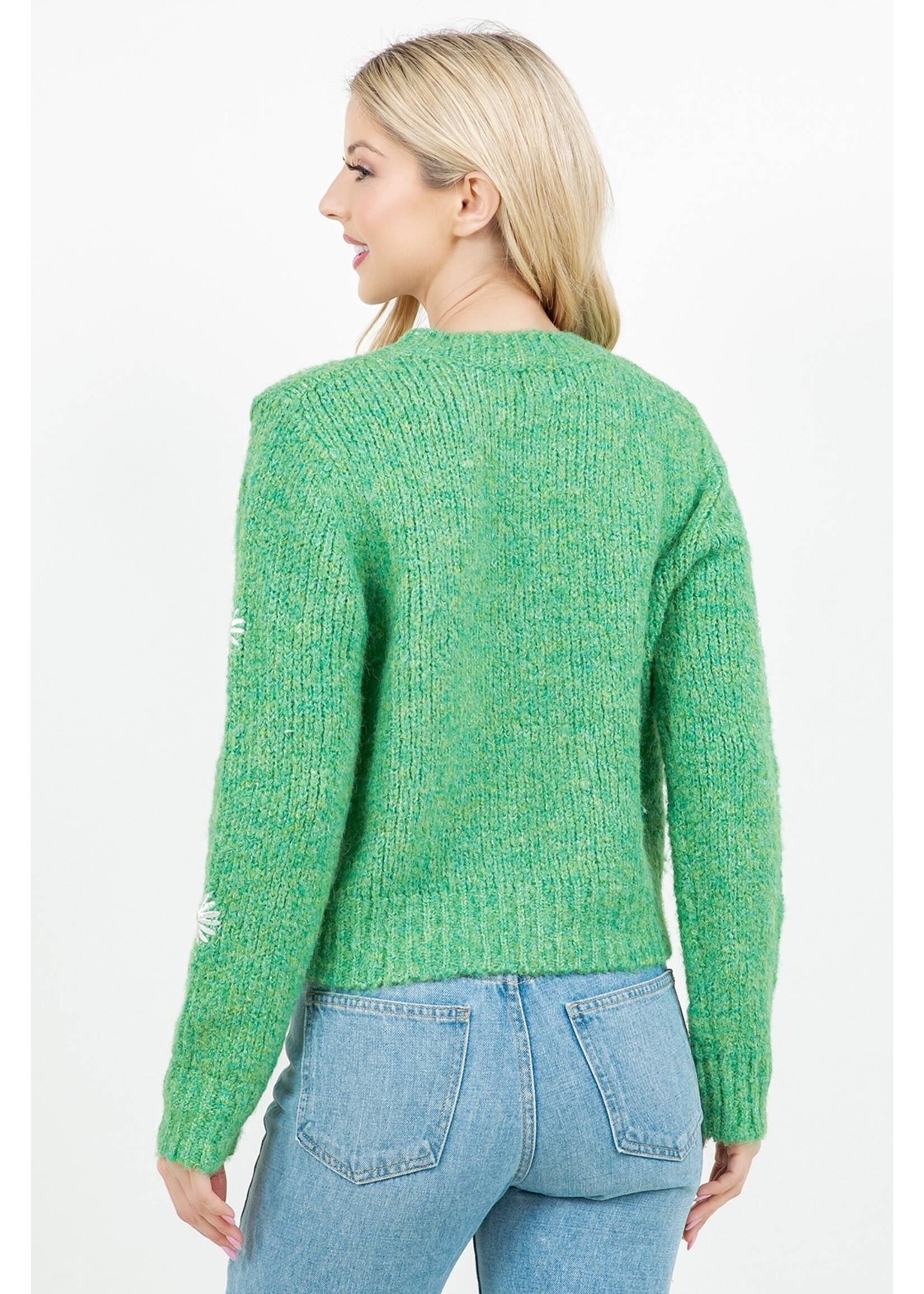 Dreamers Daisy Patch Chenille Sweater - Y8104-R