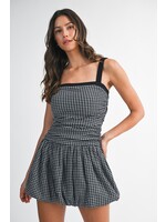 Mable Gingham Balloon Mini Dress - MD5890A