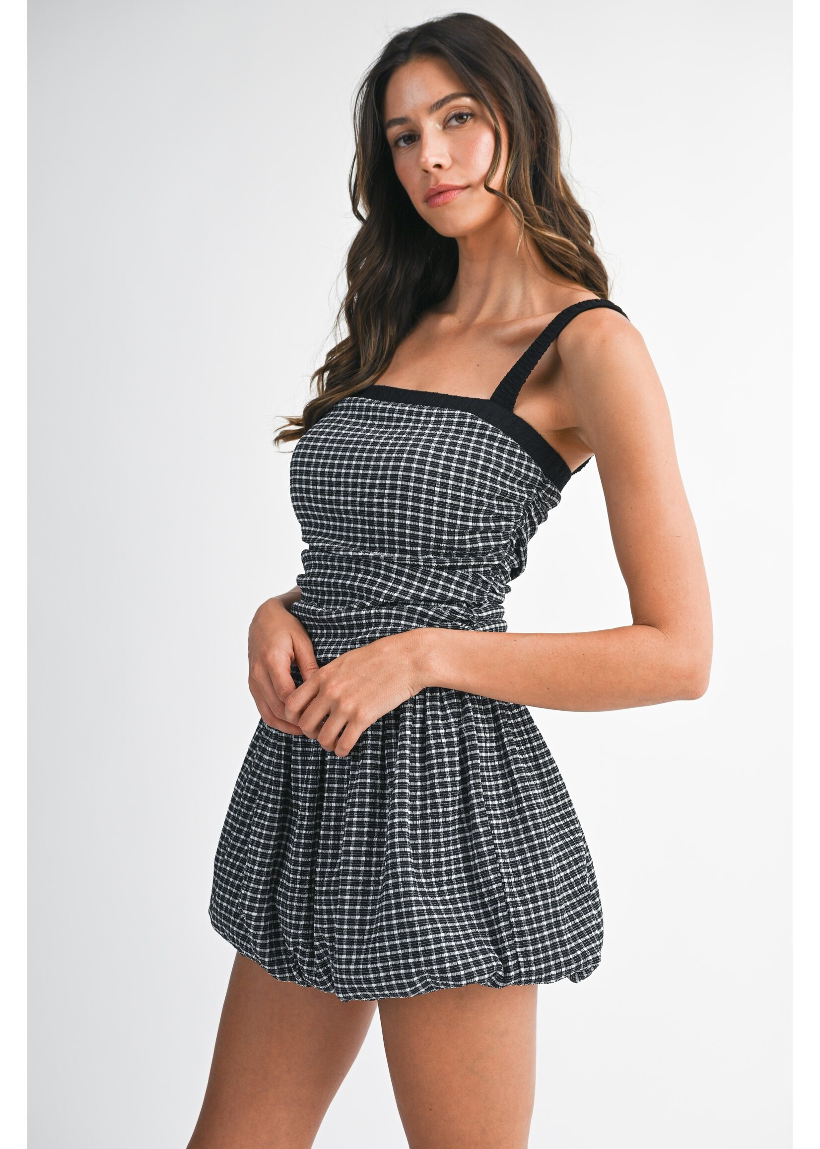 Mable Gingham Balloon Mini Dress - MD5890A