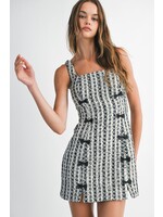 Mable Tweed Mini Dress with Bows - MD5950