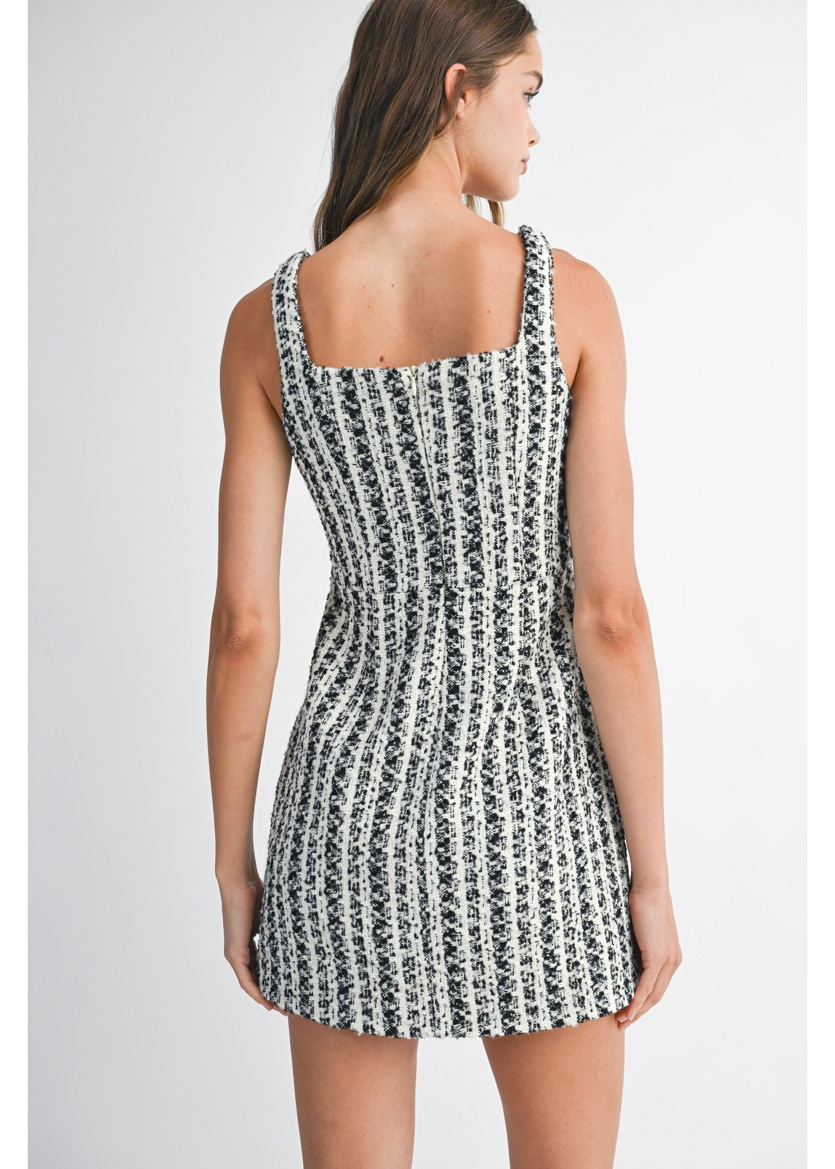 Mable Tweed Mini Dress with Bows - MD5950