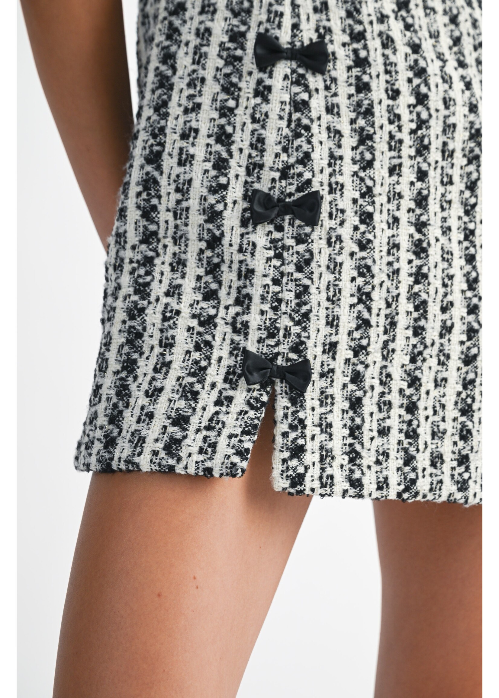 Mable Tweed Mini Dress with Bows - MD5950