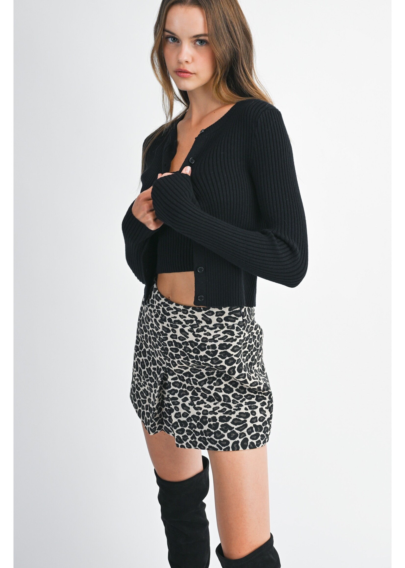 Mable Rib Knit Sweater Cardigan SET - MST8270