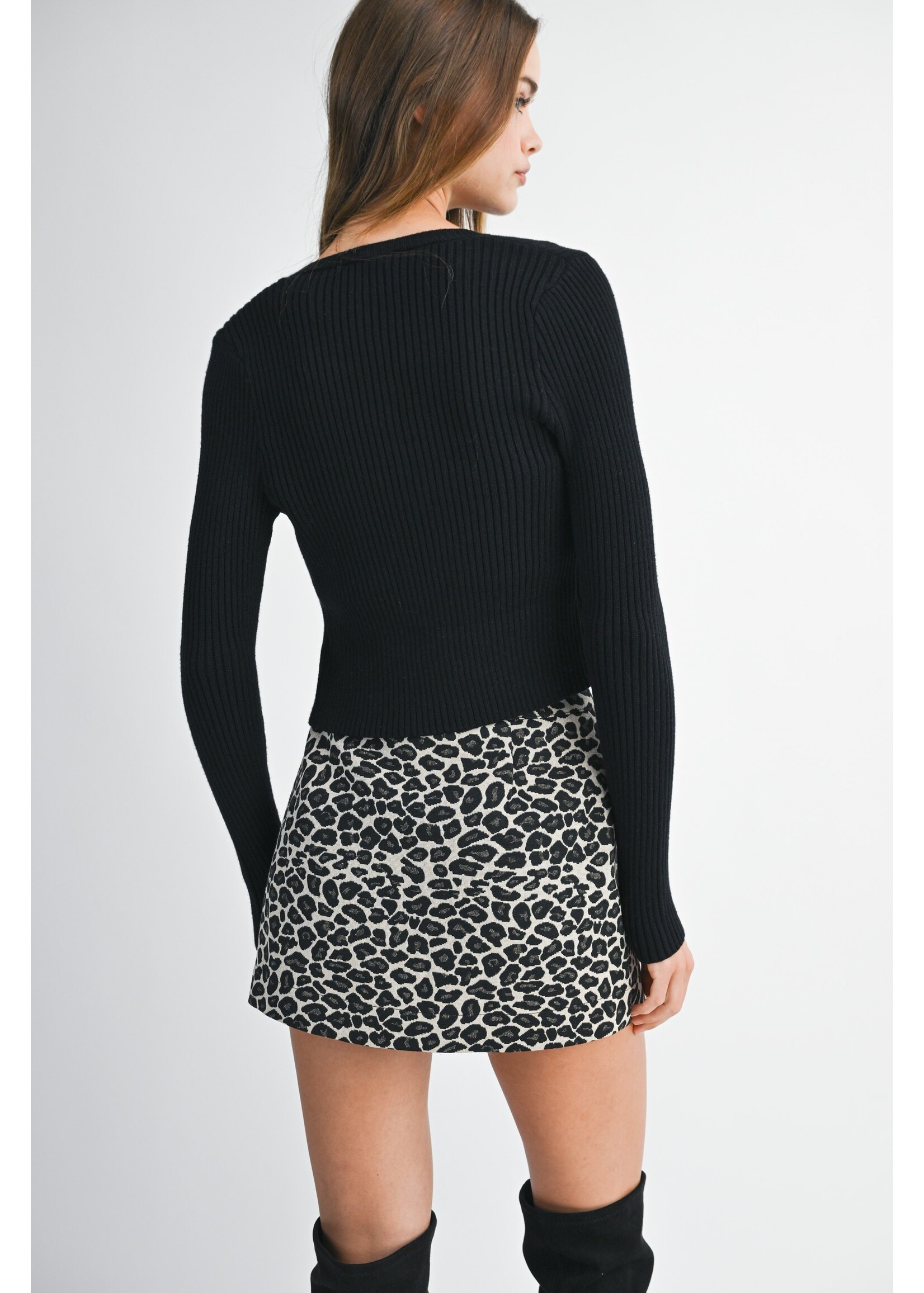 Mable Rib Knit Sweater Cardigan SET - MST8270