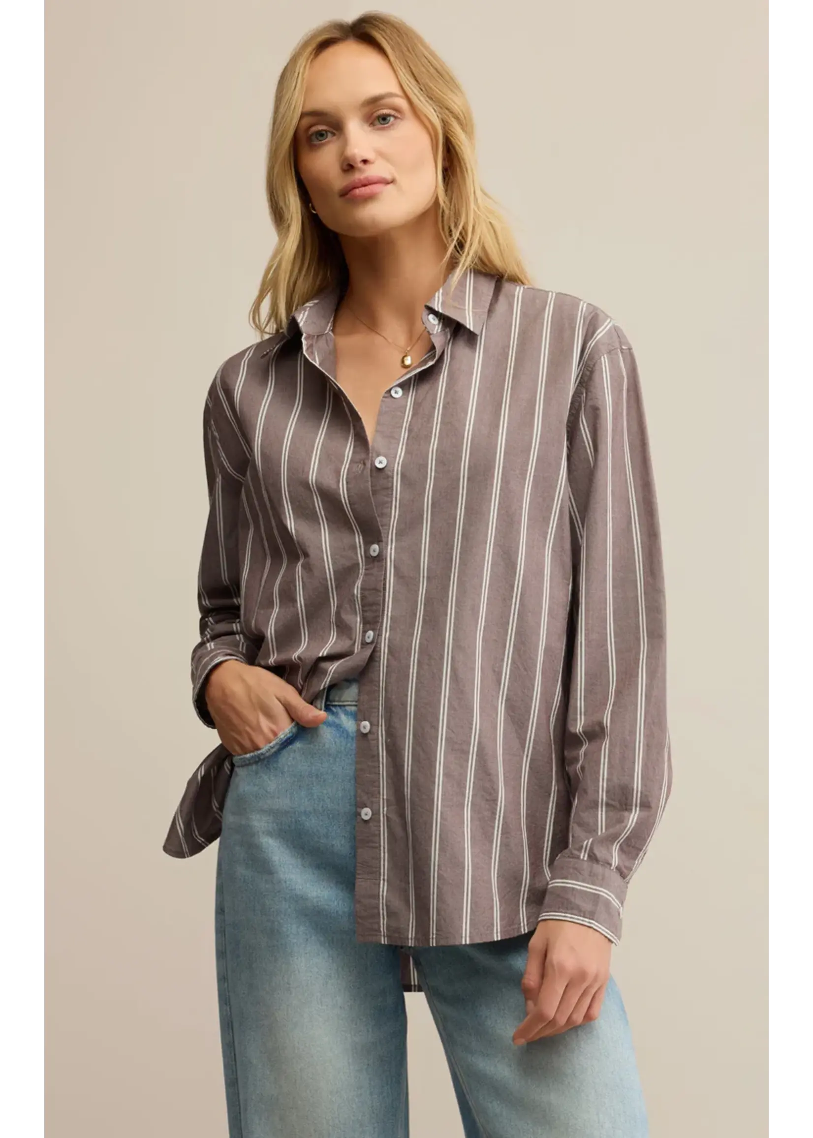 【YOURNUS】Pinto Stripe Crop Shirt Striped Two Tone Crop Shirt | SHEIN USA