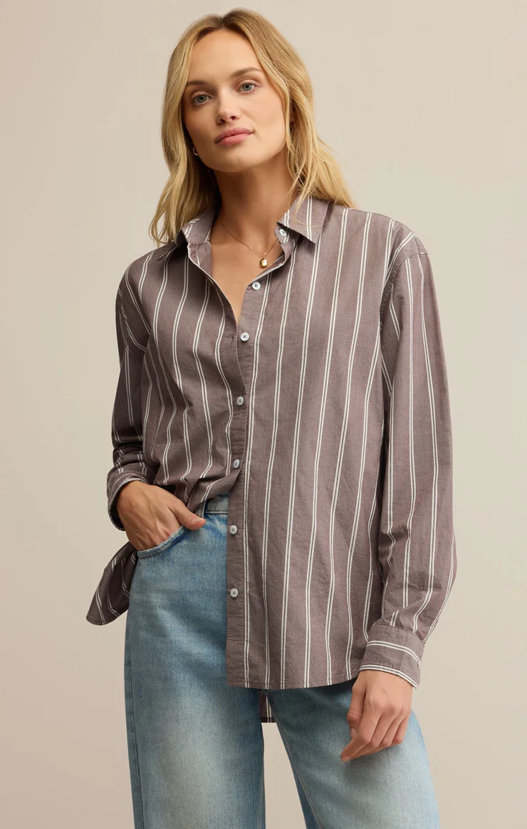 Seaport Striped Poplin Shirt - ZT253416 - Meo's Suite