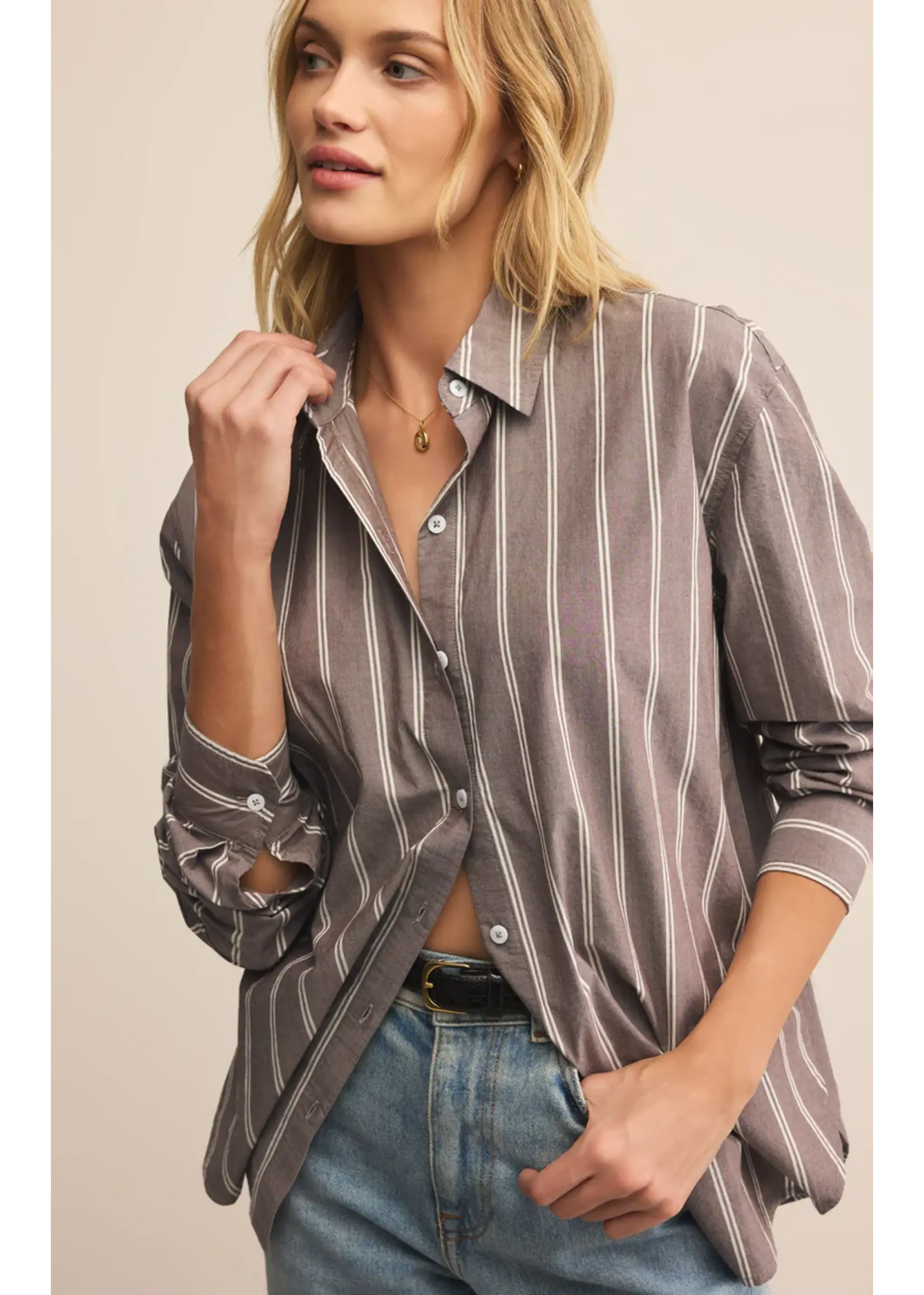 Z Supply Seaport Striped Poplin Shirt - ZT253416