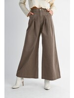 Mable Pleated Wide Leg Washed Colored Jeans - MP6220A