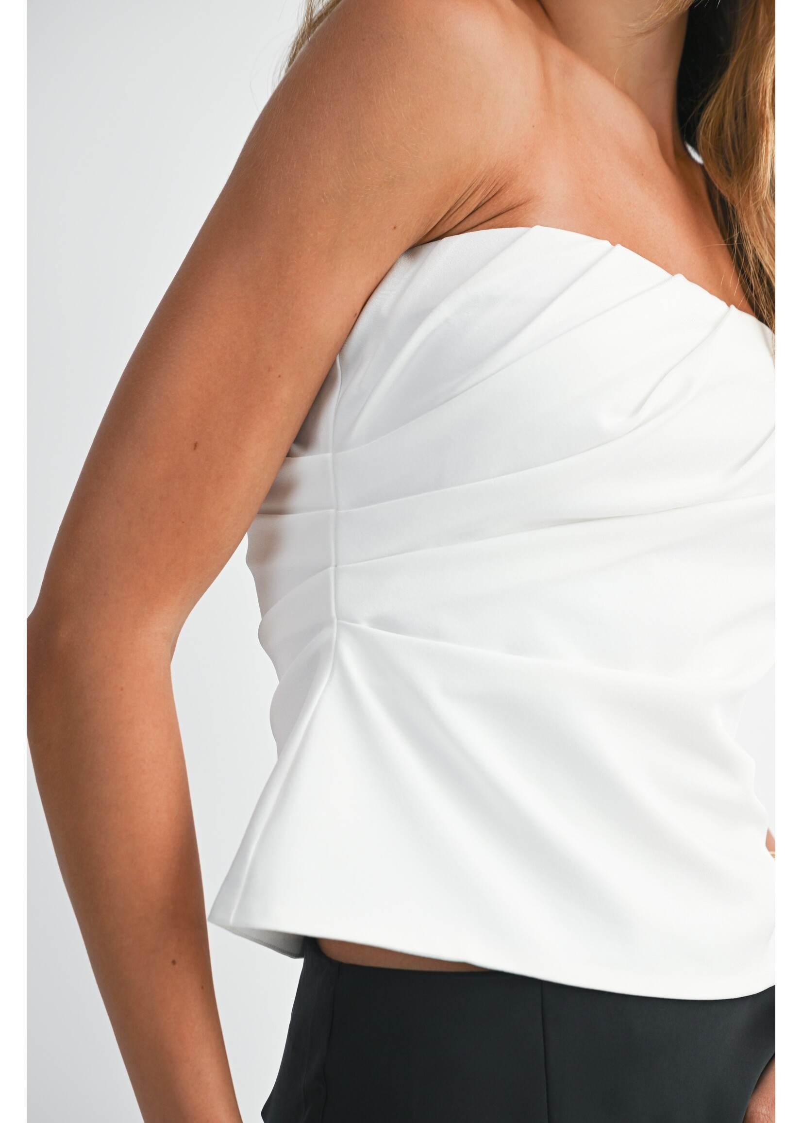 Mable Strapless Ruched Draped Tube Top - MT2215