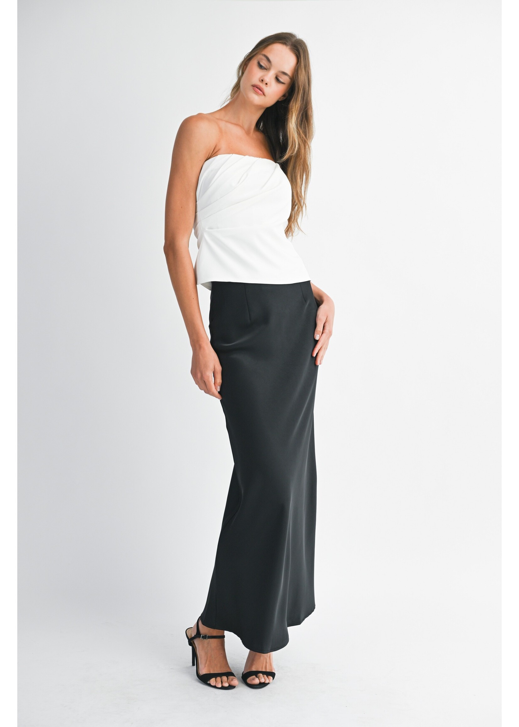 Mable Strapless Ruched Draped Tube Top - MT2215