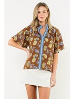THML Flower Print Short Sleeve Top - WCT3303