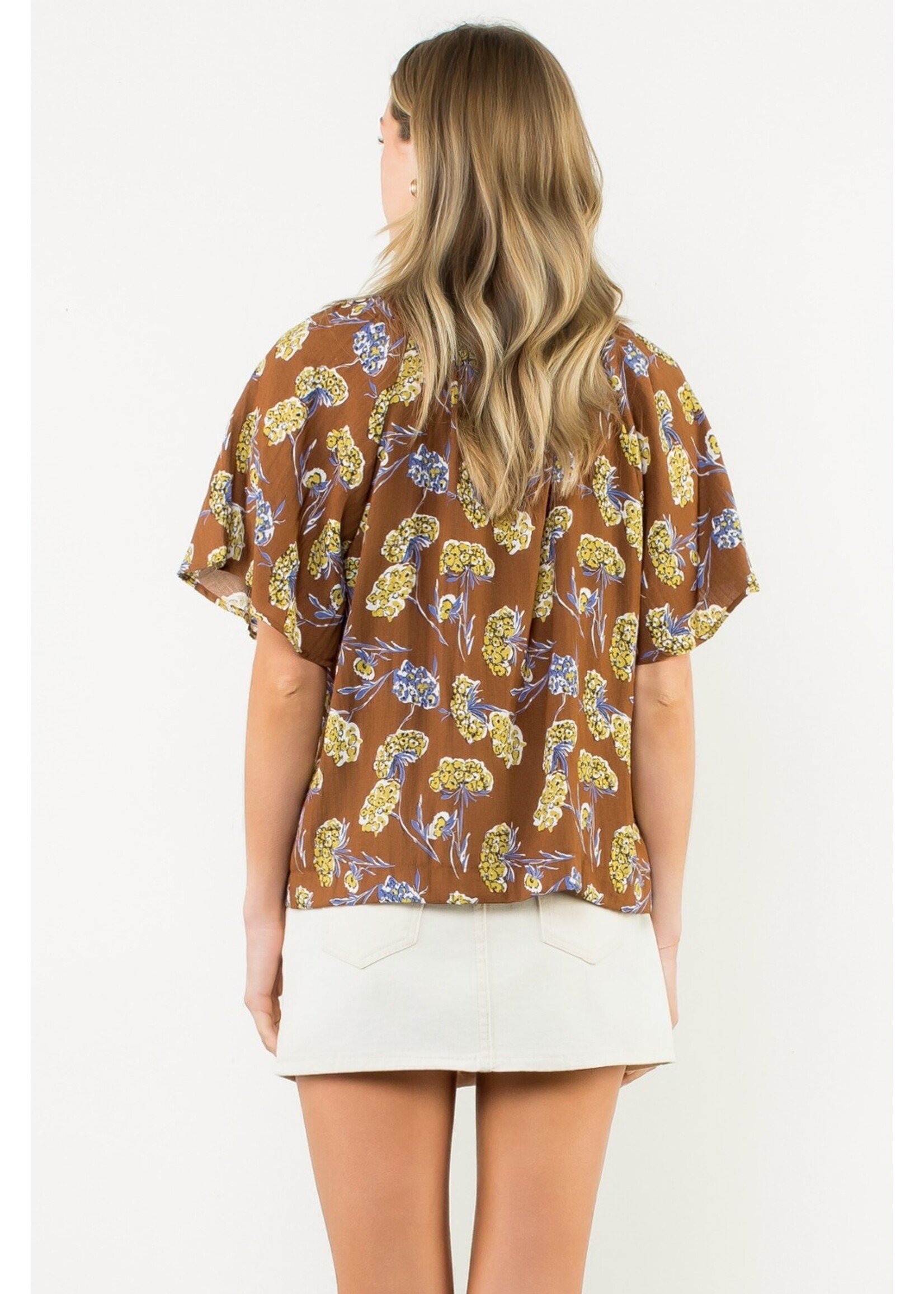 THML Flower Print Short Sleeve Top - WCT3303