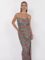 Sage The Label Off the Vine Printed Rayon Cowl Back Slip Dress -  LH3342
