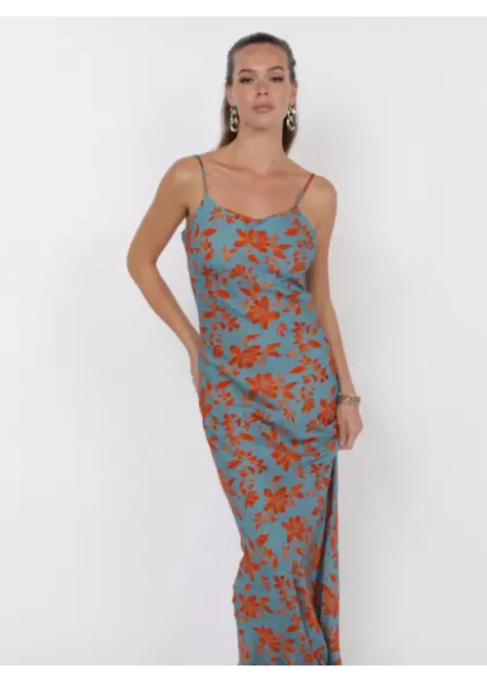 Sage The Label Off the Vine Printed Rayon Cowl Back Slip Dress -  LH3342