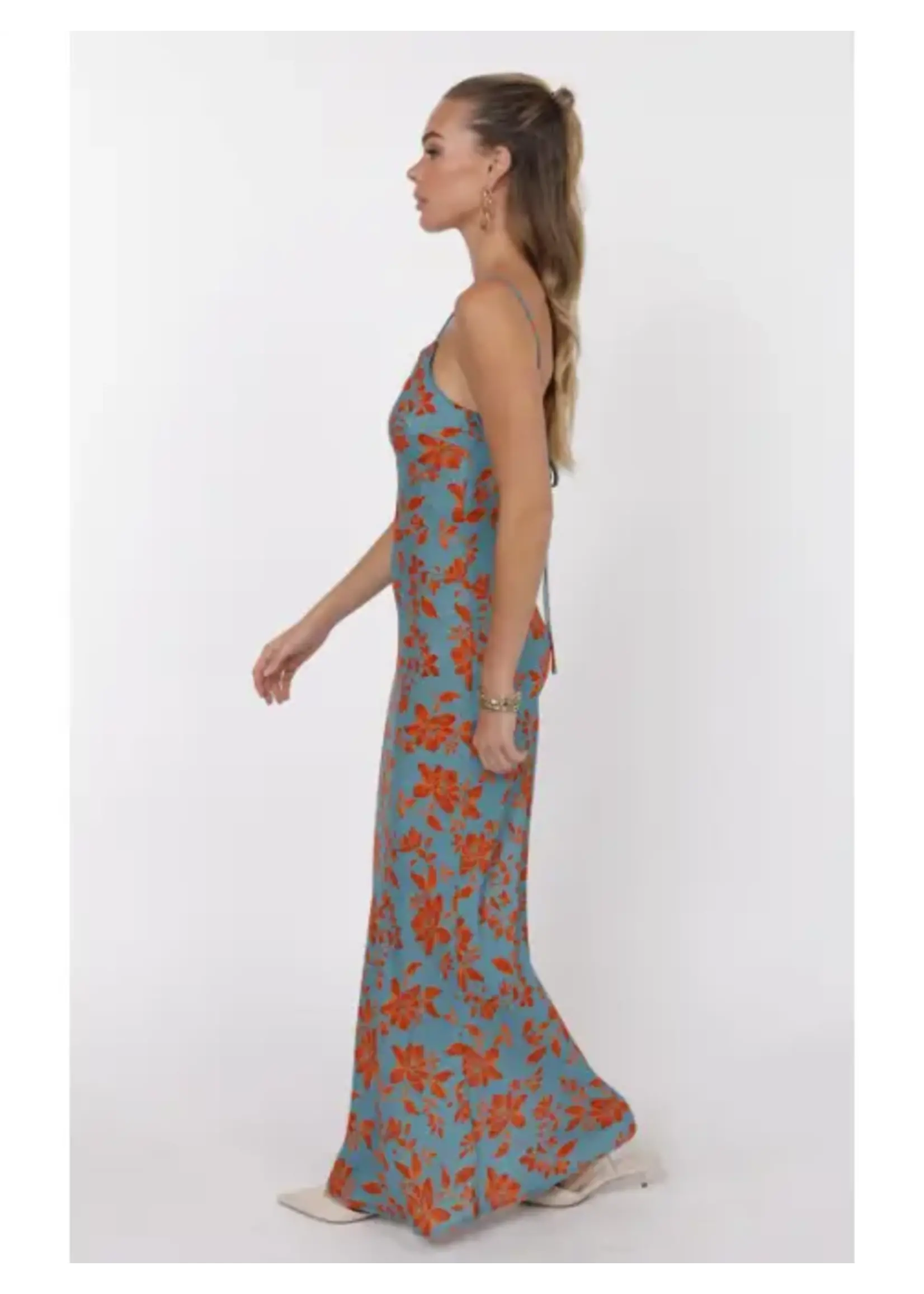 Sage The Label Off the Vine Printed Rayon Cowl Back Slip Dress -  LH3342