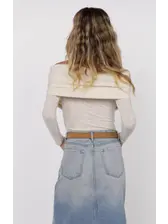 Roadhouse Jacquard Knit Off the Shoulder Top - LH3278 - Meo's Suite