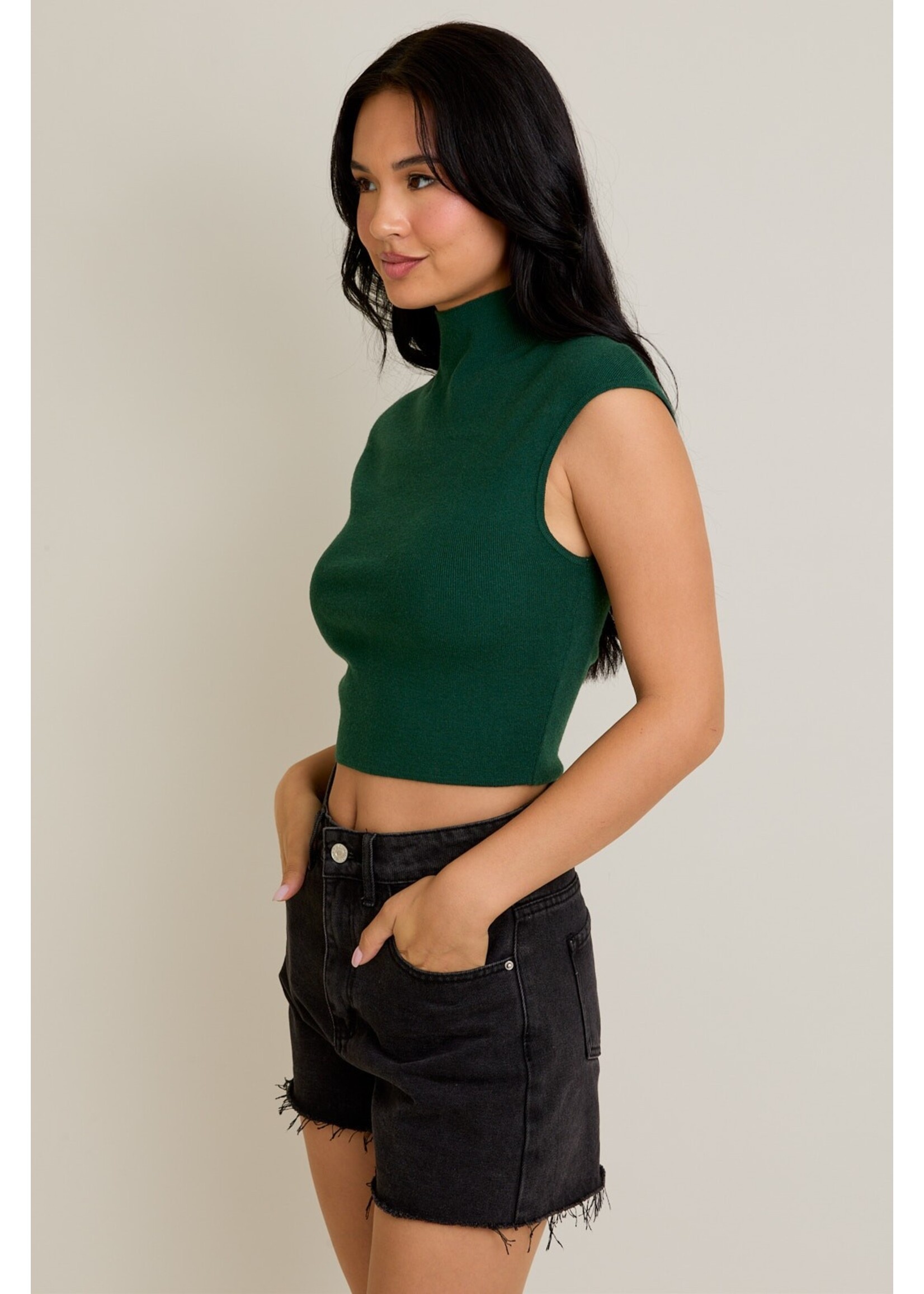 Le Lis High Neck Sleeveless Sweater Top - SWT9101