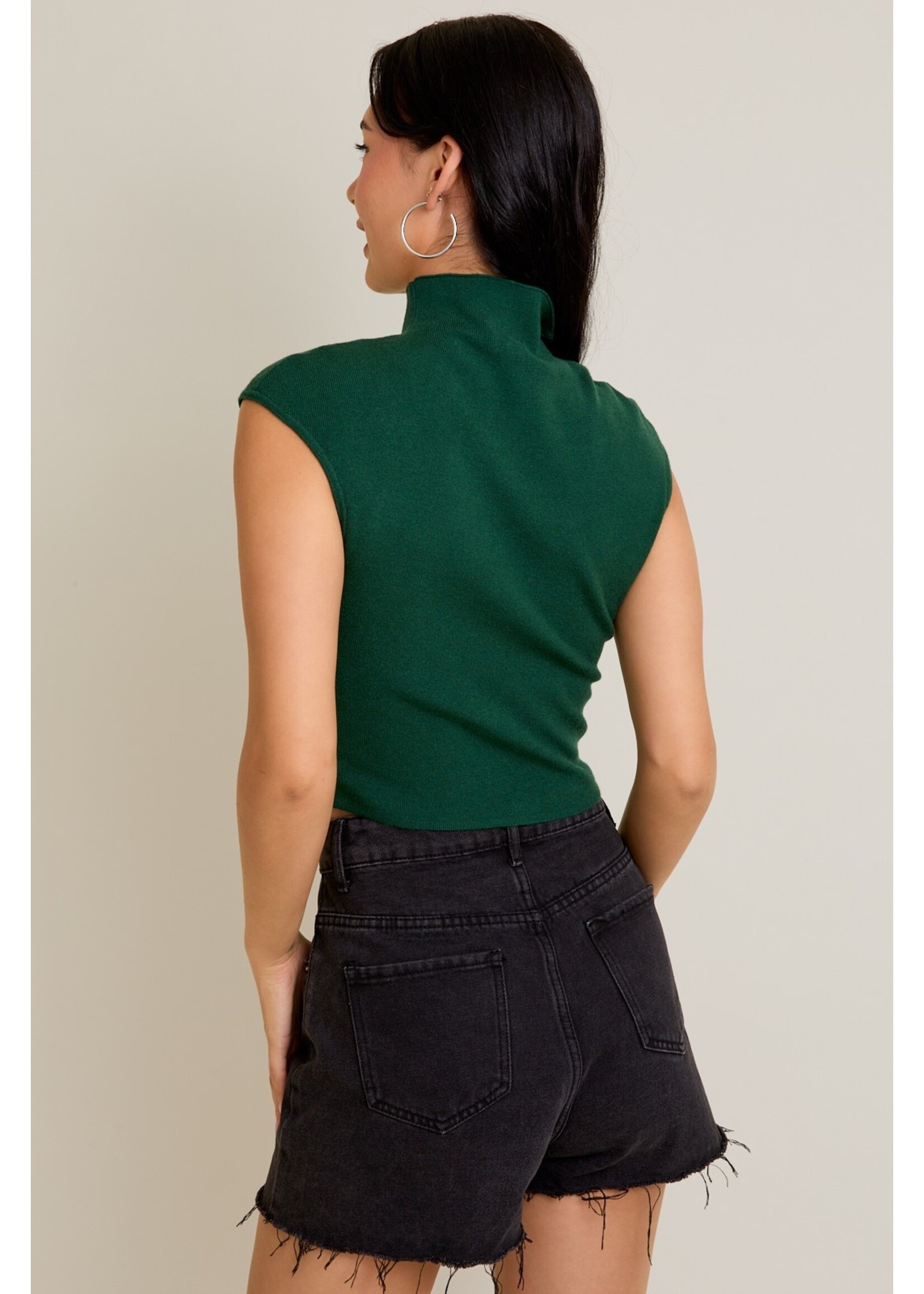 Le Lis High Neck Sleeveless Sweater Top - SWT9101