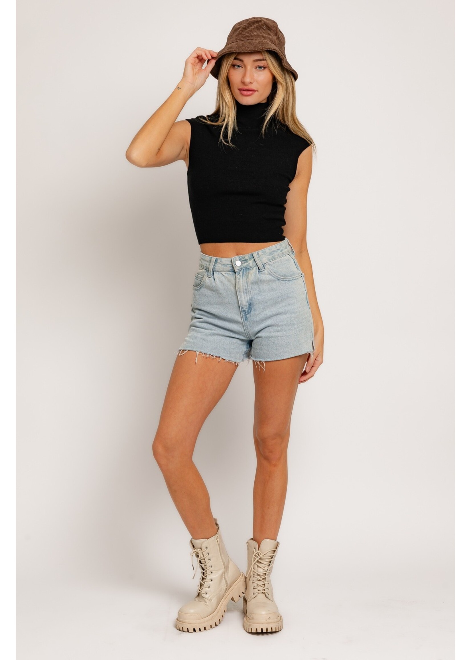 Le Lis High Neck Sleeveless Sweater Top - SWT9101