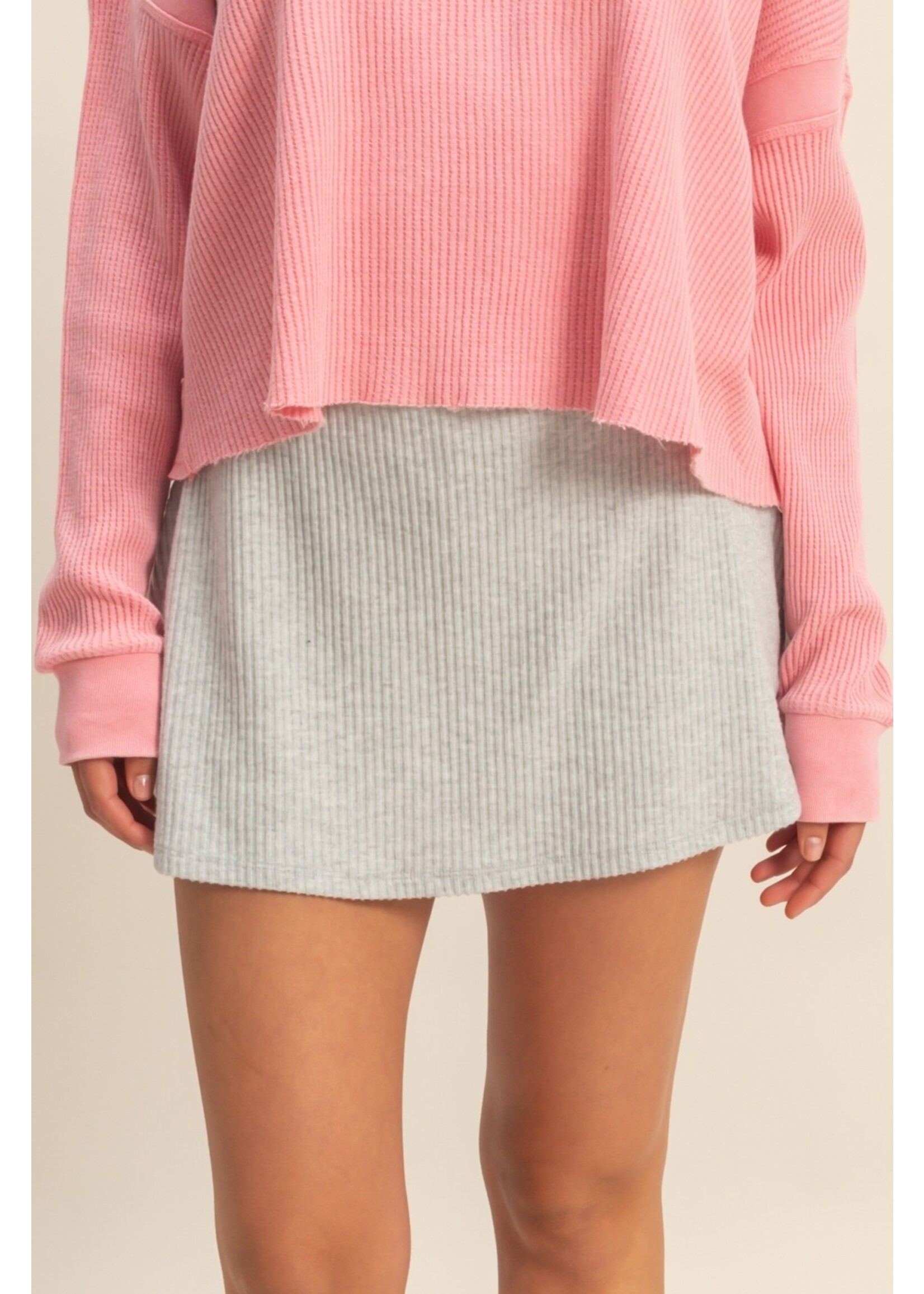 HYFVE Ribbed Elastic Waist Mini Skort - DZ25F021