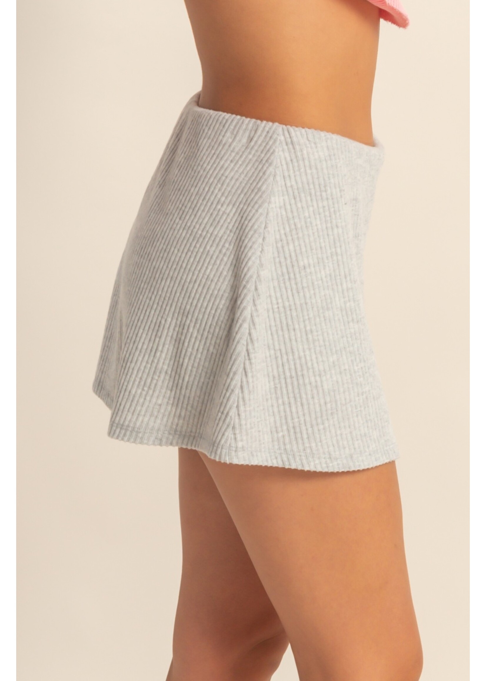 HYFVE Ribbed Elastic Waist Mini Skort - DZ25F021