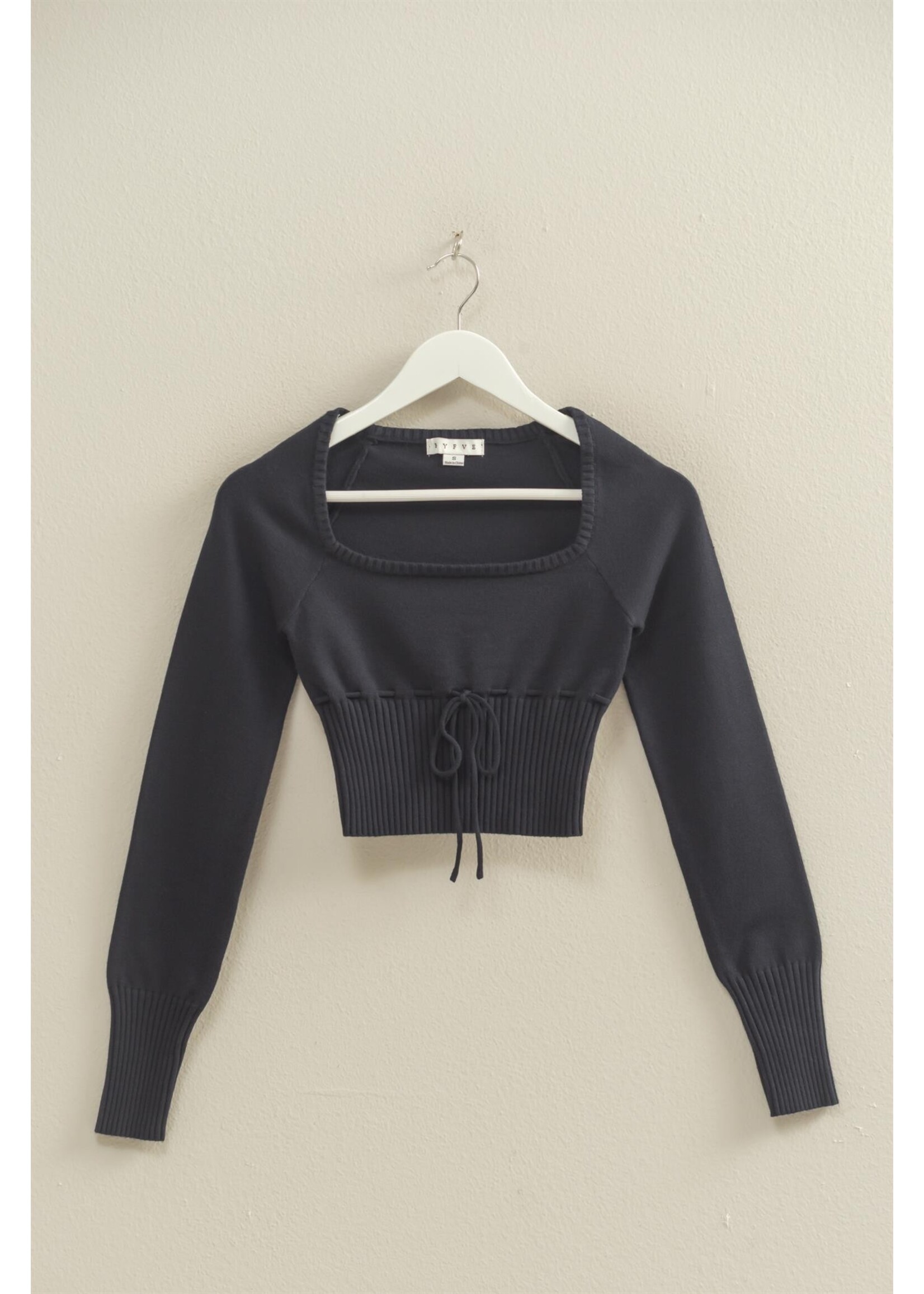 HYFVE Drawstring Detailed Sweater Crop Top - HF25E395