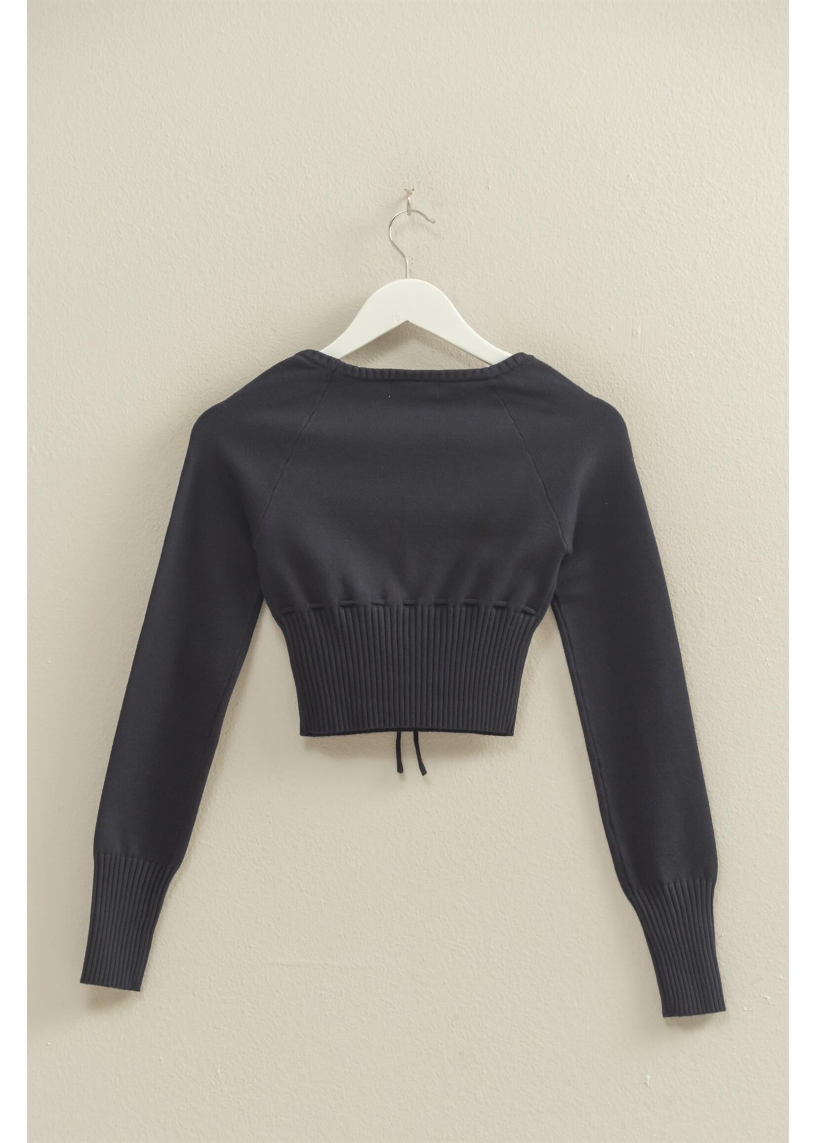 HYFVE Drawstring Detailed Sweater Crop Top - HF25E395