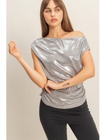 HYFVE Asymmetrical Draped Luminous Top - HF25F033