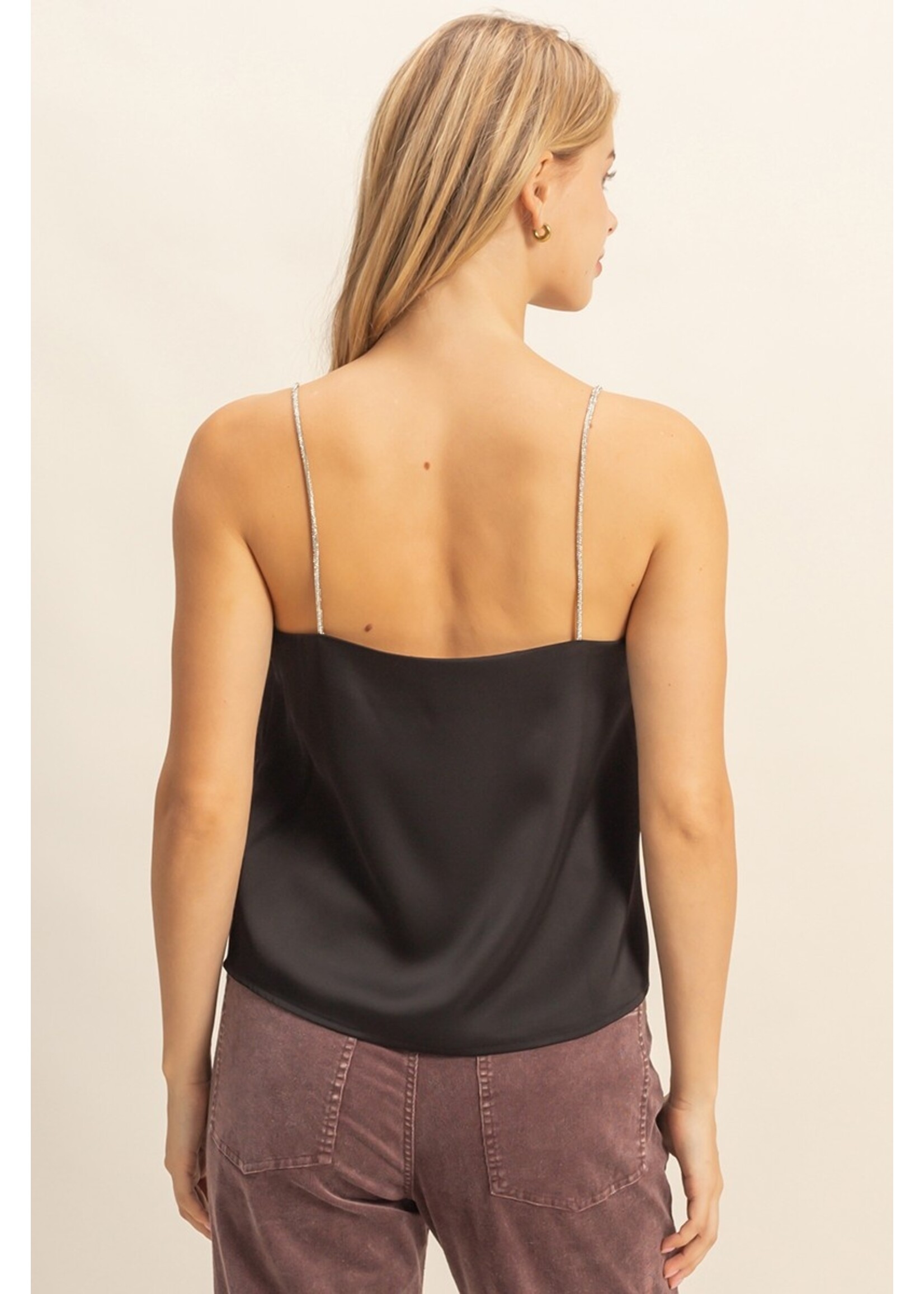 HYFVE Rhinestone-Strap Satin Cami Top - HF25F140