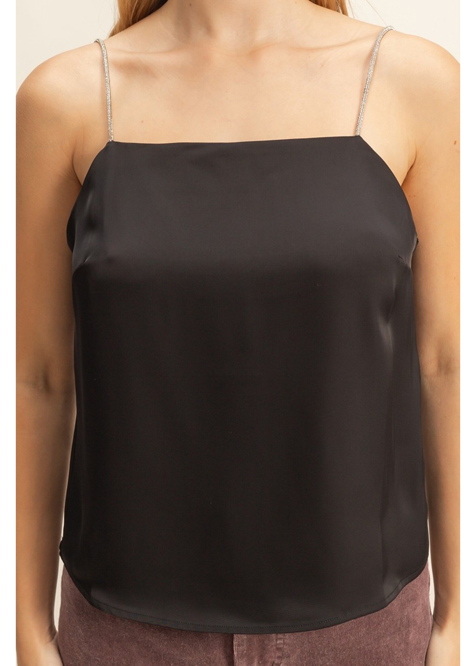 HYFVE Rhinestone-Strap Satin Cami Top - HF25F140