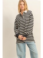 HYFVE Classic Stripe Rugby Polo With Collar Shirt - HF25F277