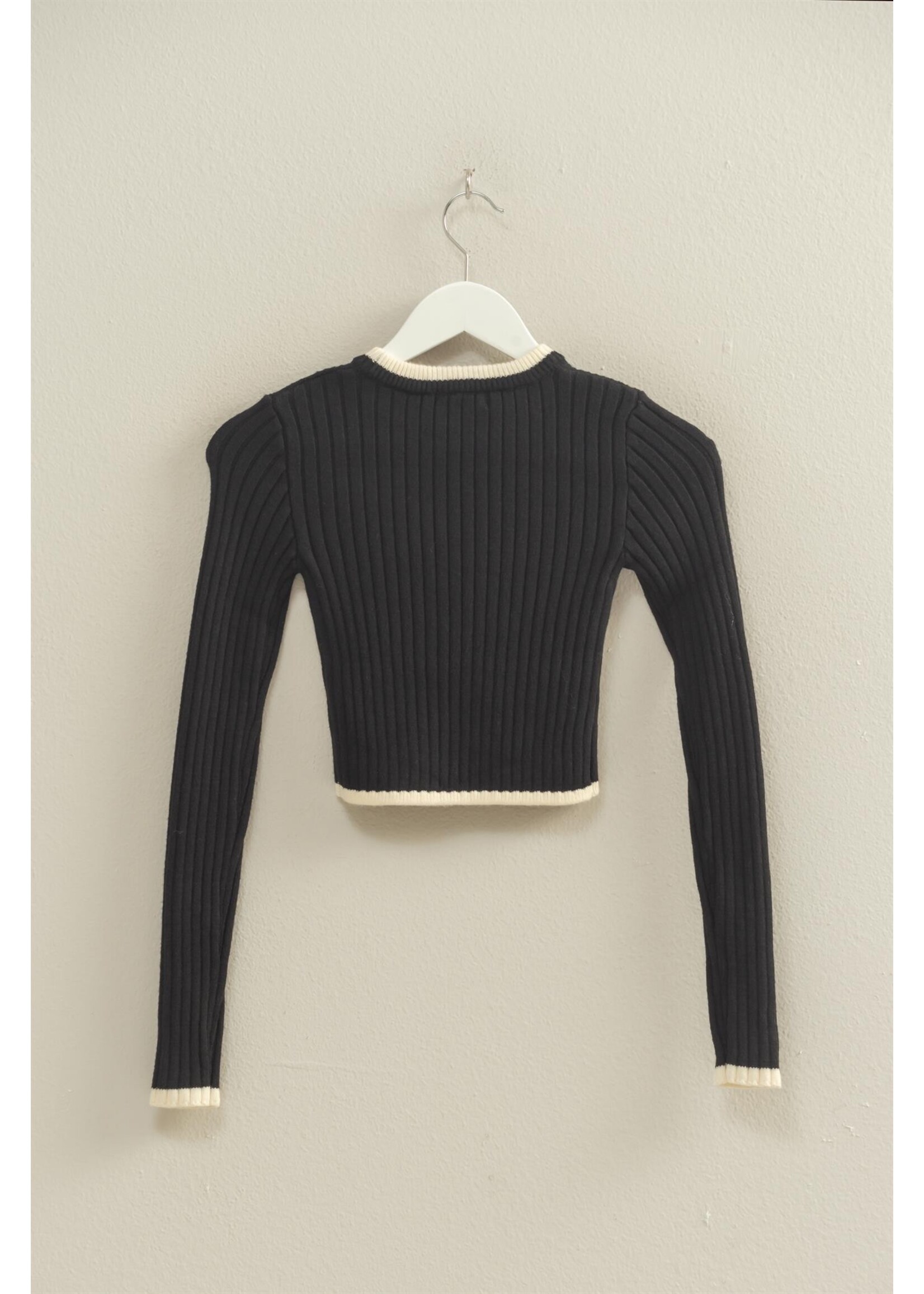HYFVE Contrast Hem Fitted Sweater - HF25F345