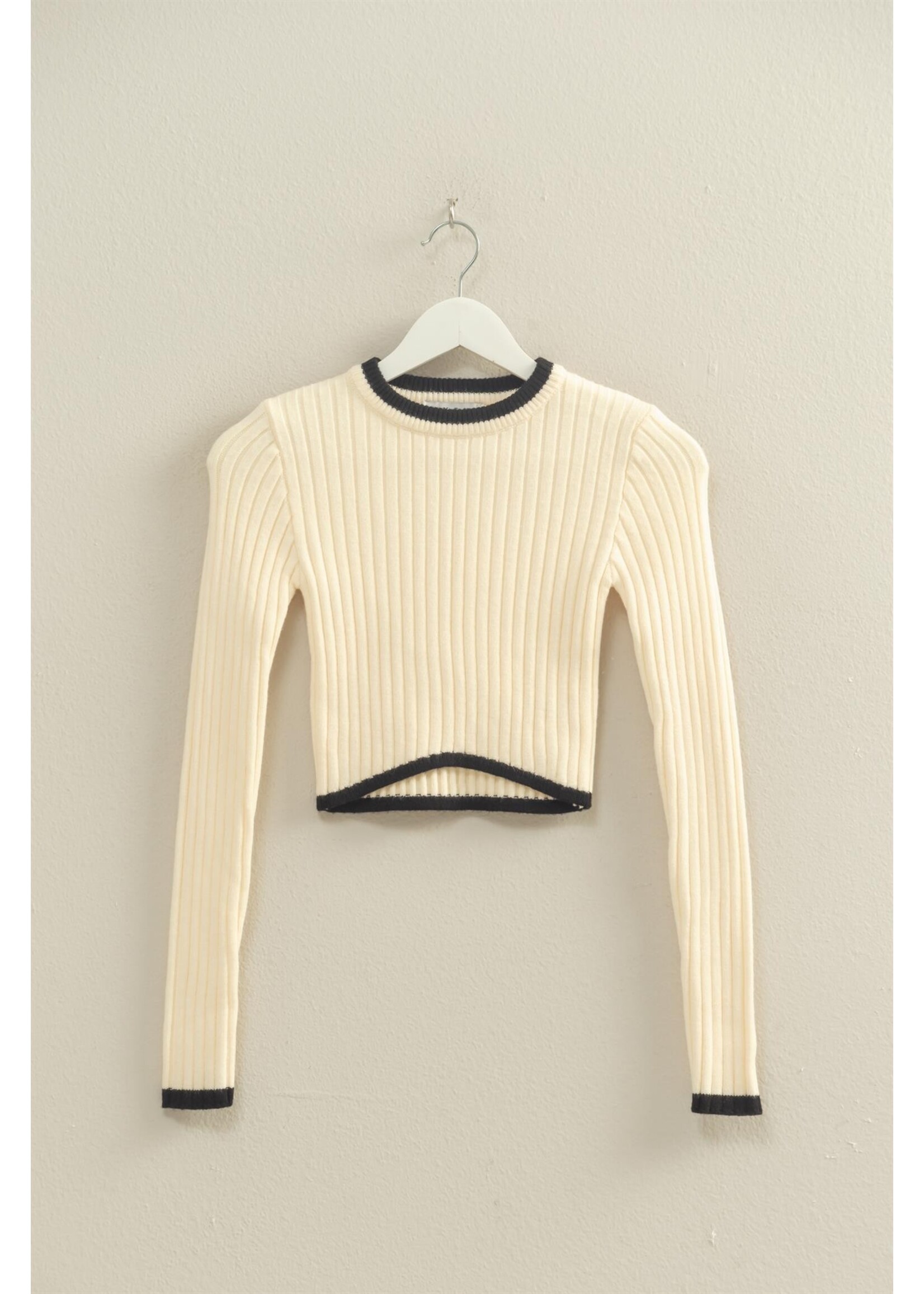 HYFVE Contrast Hem Fitted Sweater - HF25F345