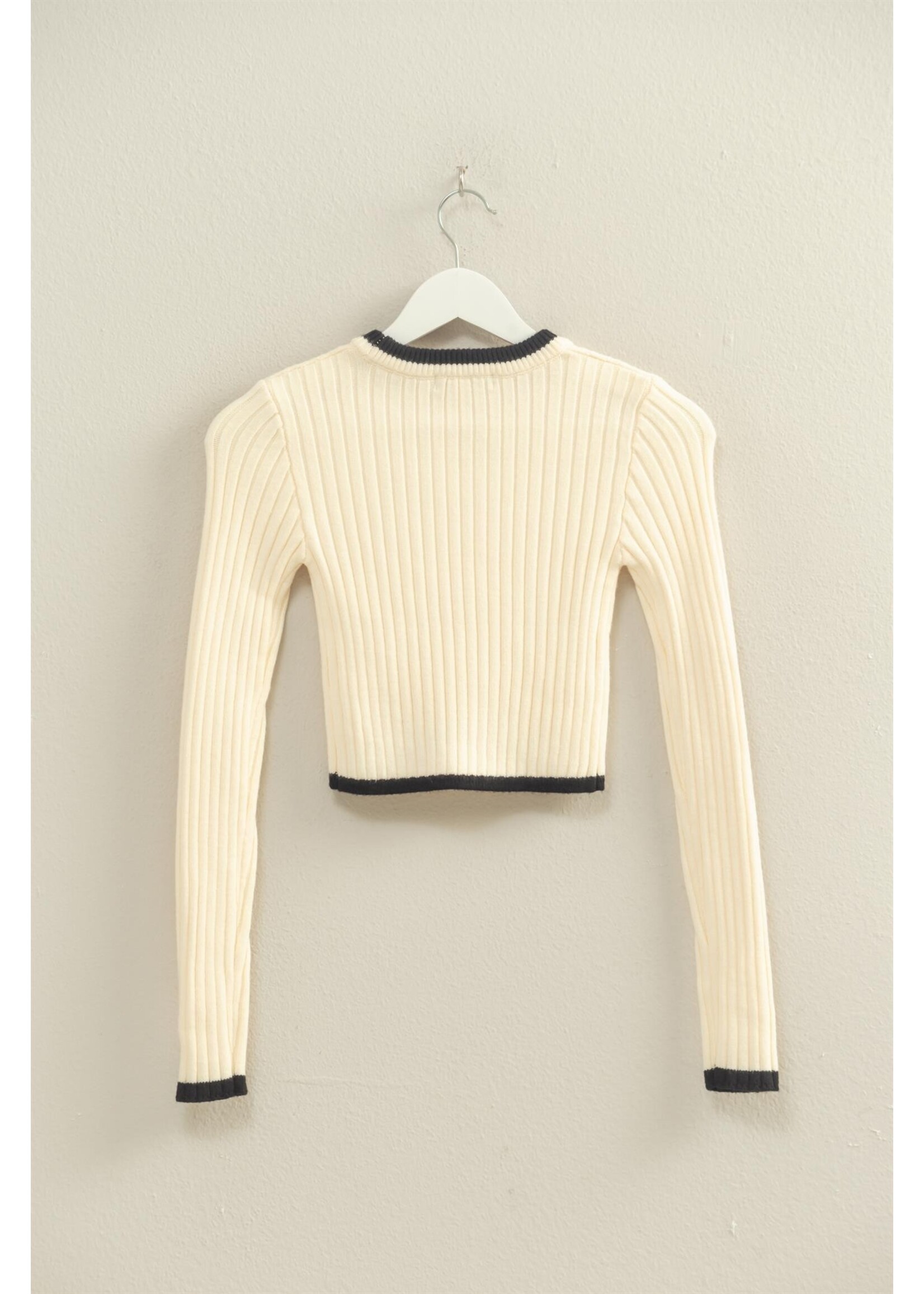 HYFVE Contrast Hem Fitted Sweater - HF25F345