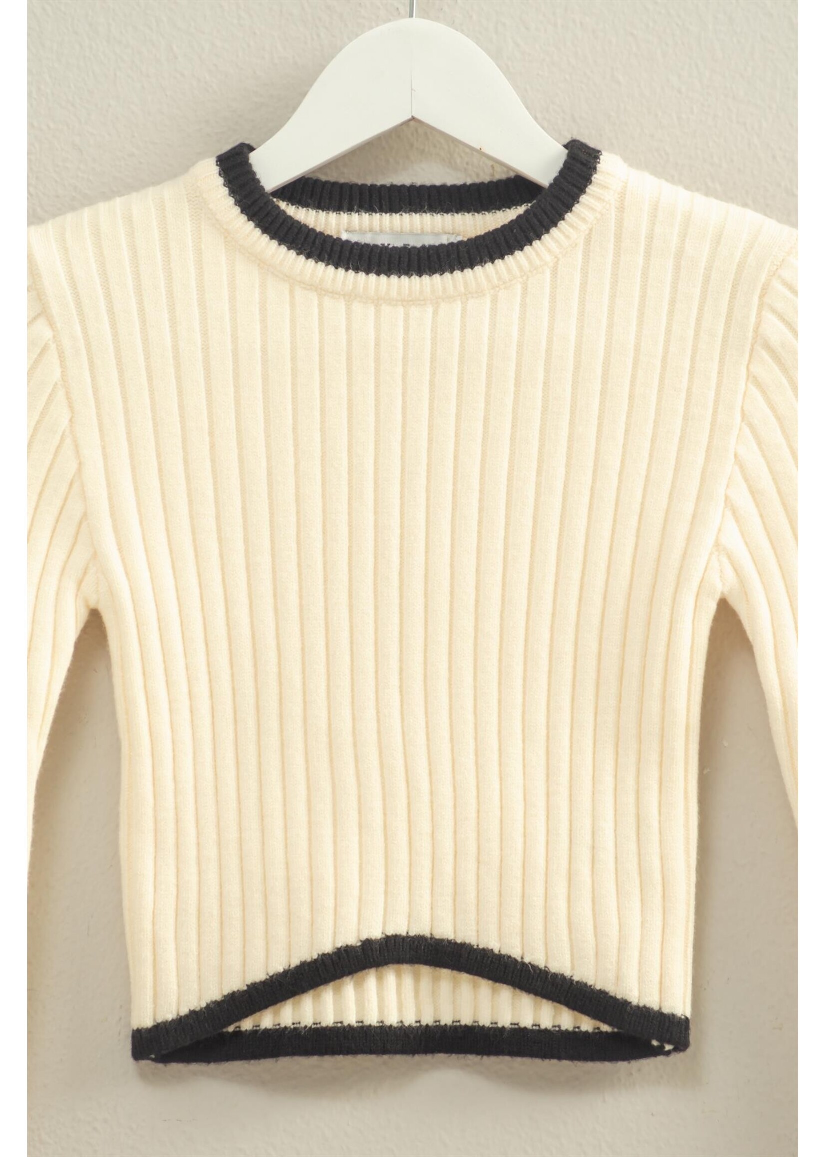 HYFVE Contrast Hem Fitted Sweater - HF25F345