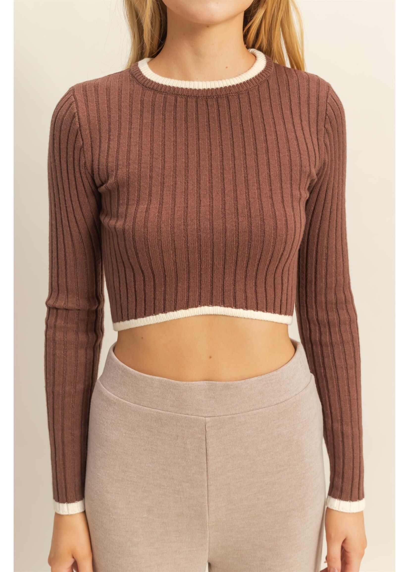 HYFVE Contrast Hem Fitted Sweater - HF25F345