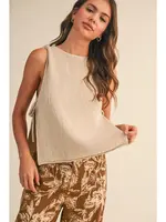Klesis Sleeveless Sweater Top with Tied Open Side -  IT4311 S