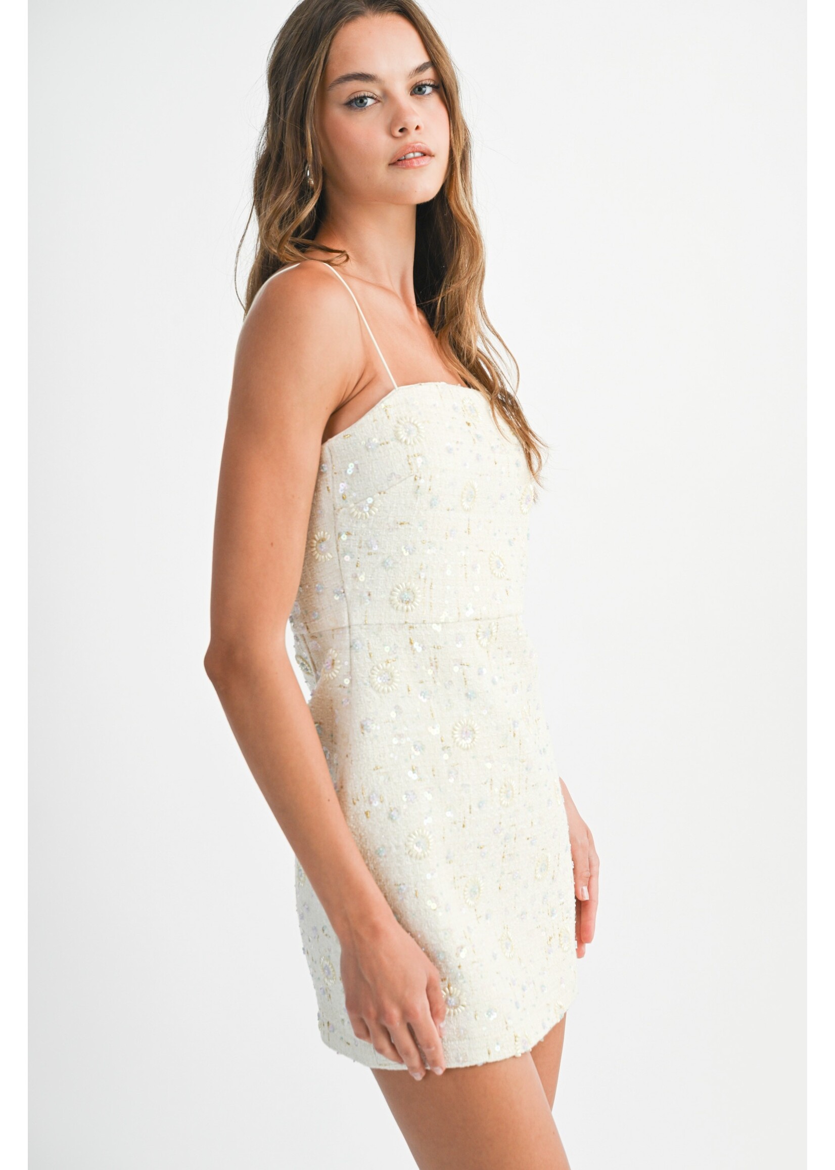 Mable Beaded Tweed Strap Shoulder Mini - MD5003A