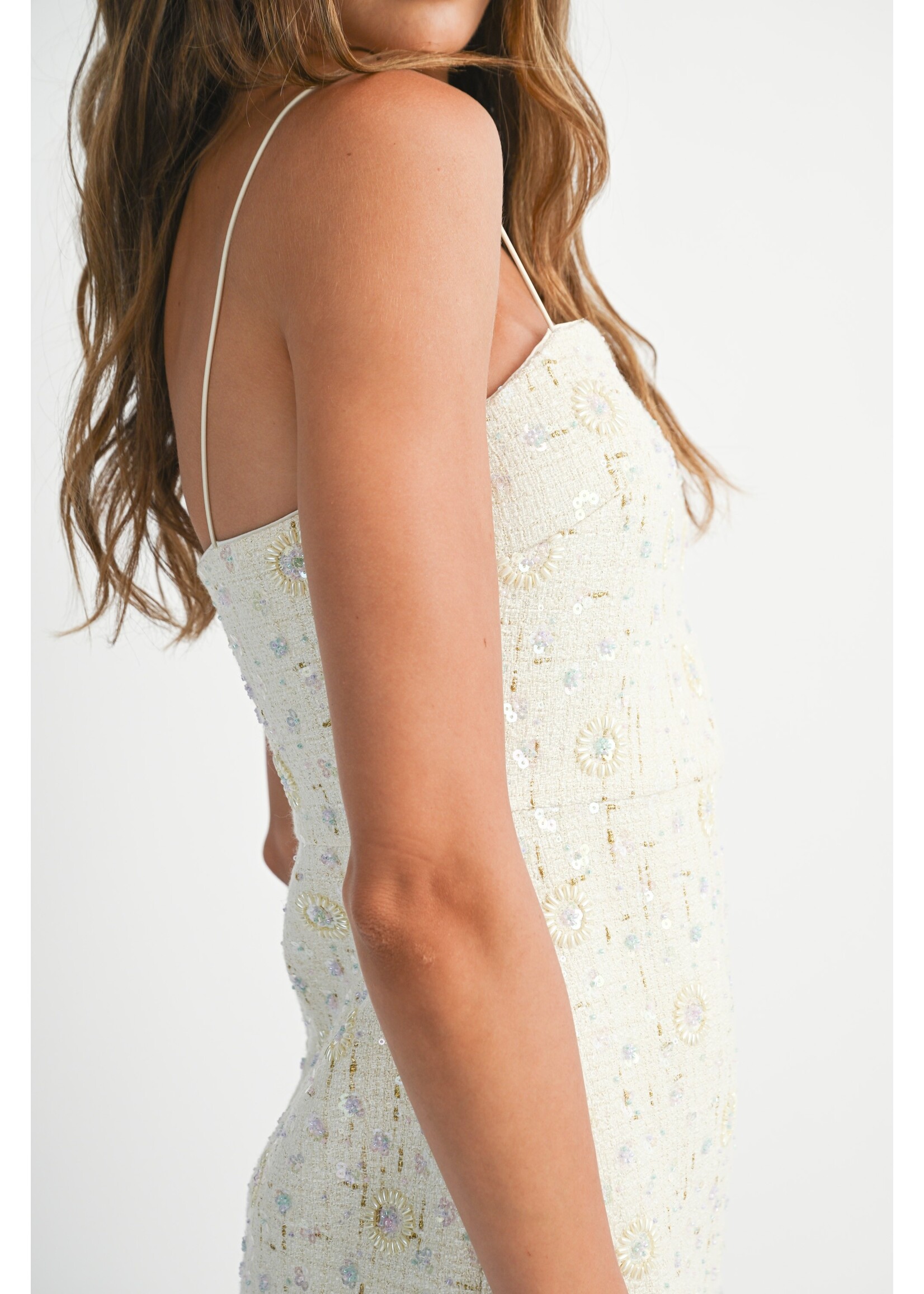 Mable Beaded Tweed Strap Shoulder Mini - MD5003A
