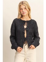 HYFVE Fuzzy Sweater With Unique Front Ties - HF25F009