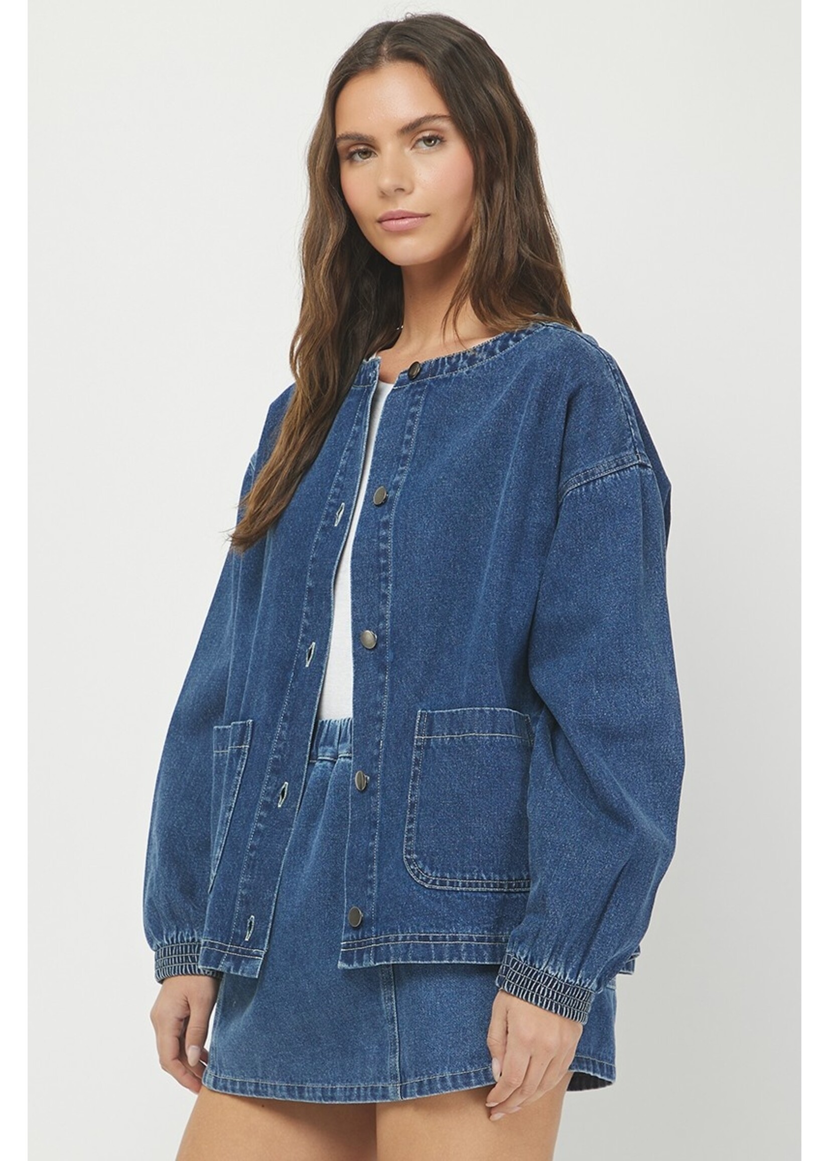 needii Indigo Washed Denim Jacket with Contrast Stitching - 1215NT
