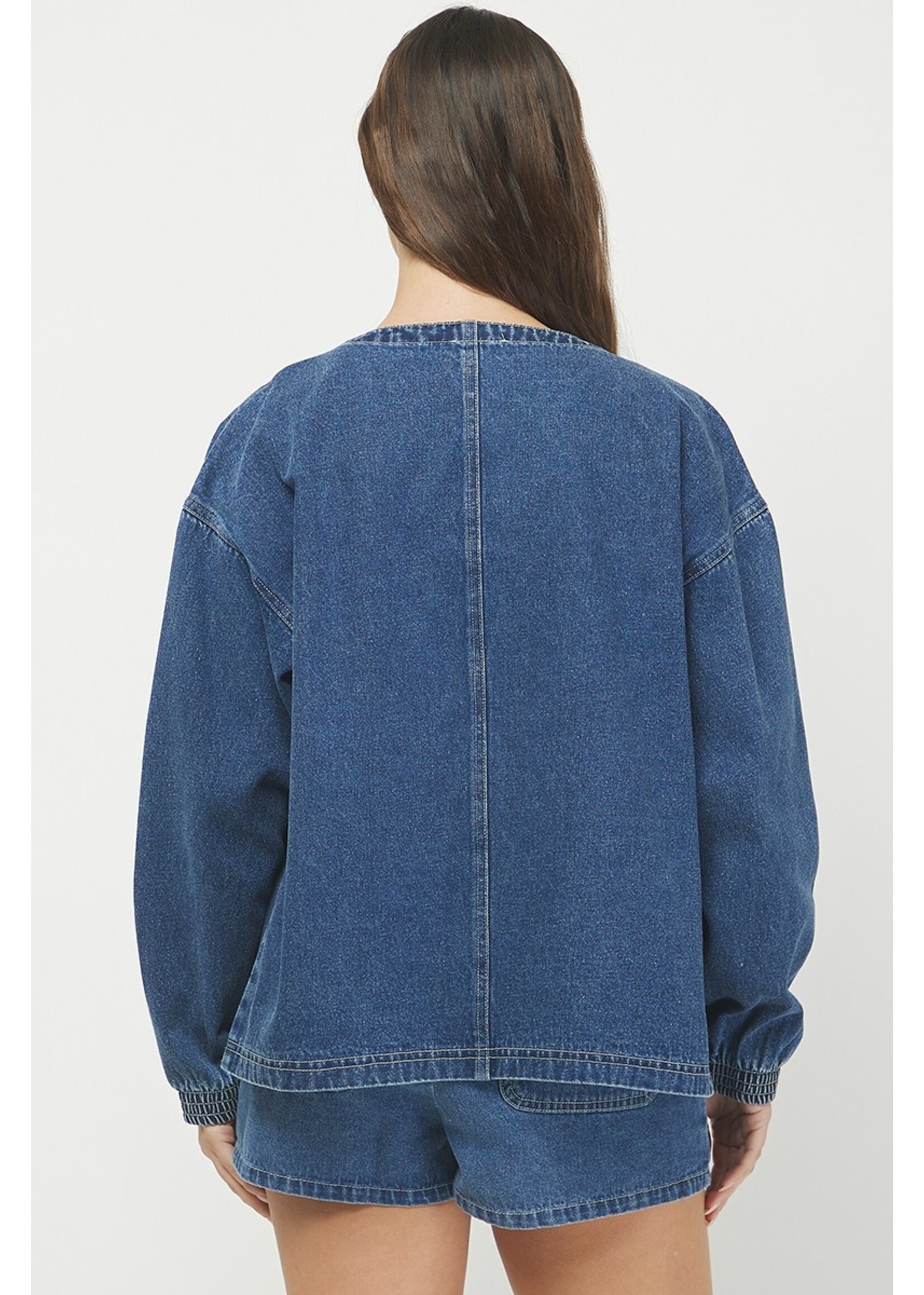 needii Indigo Washed Denim Jacket with Contrast Stitching - 1215NT