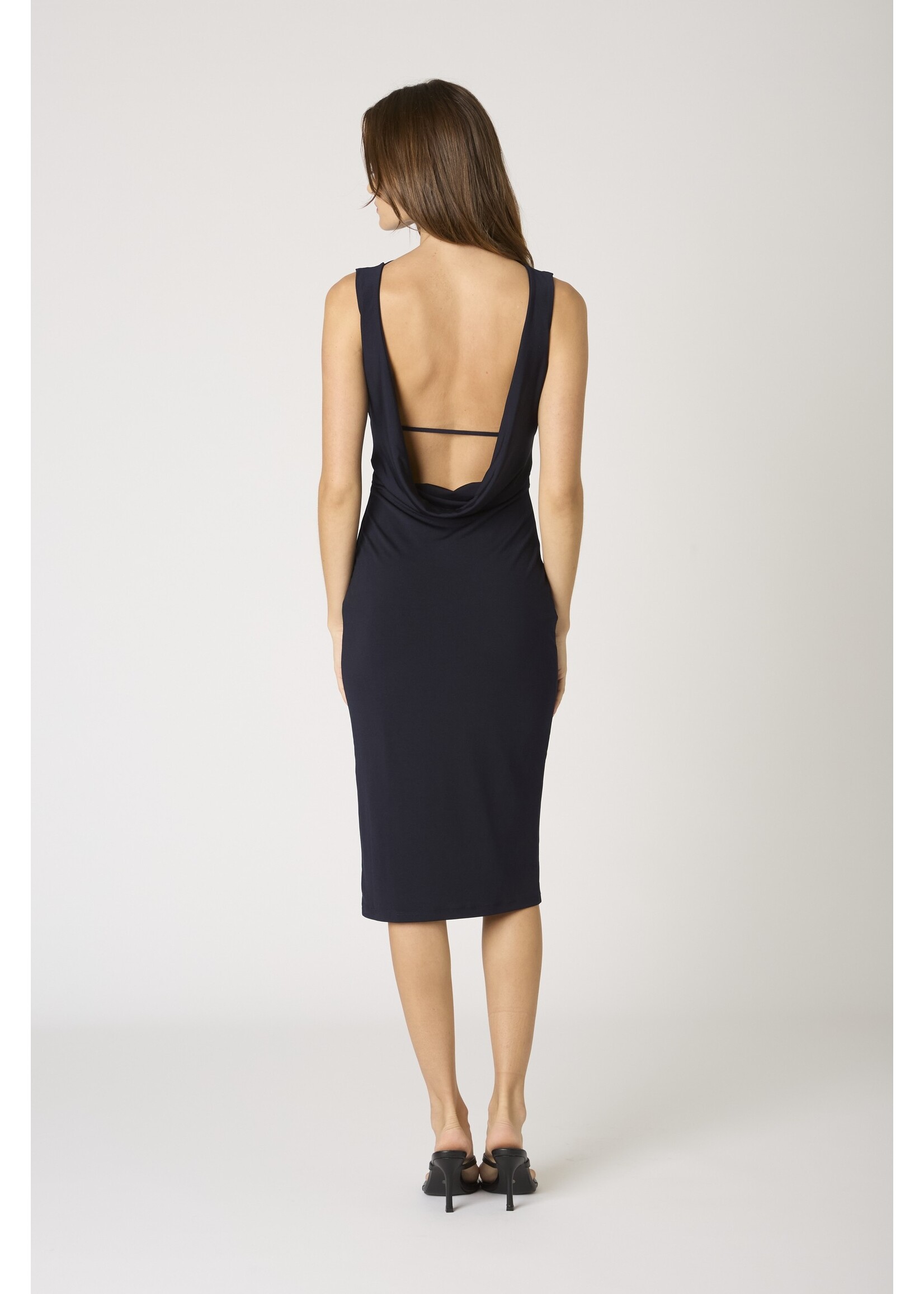 Cotton Candy LA High Neck Fitted Midi Dress with Low Back - SD-304