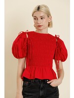 Aureum Detachable Sleeve Peplum Top - AT2156