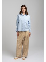 elle grey High and Low Shirt with Sleeve Elastic Band - 1226ETC